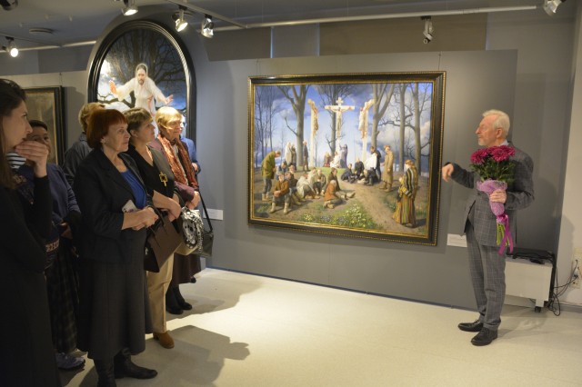 Imanta Lancmaņa izstādes "Bībeles stāsti" atklāšanas pasākums. R. Ničiporčikas foto.